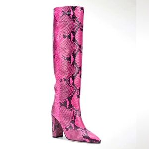 Paris Texas 100mm pink python boots